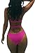 Viottis Women's Bandage Criss Cross One Piece Monokini Swimsuit 1Rose XL