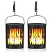 Ollivage Hanging Solar Lights, Dancing Flame Solar Lights Outdoor Hanging Lanterns, Solar Powered Torch Lights and USB Charging Solar Flame Landscape Lights for Garden Patio Deck Yard Path, 2 Pack