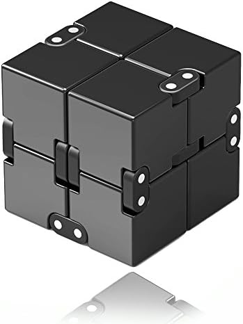 Rhybom Infinity Cube, Fidget Cube Toy For Kids And Adults, Relieve Stress and Anxiety Cool Hand Mini Toy, Killing Time Fidget Finger Toy (Black)