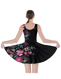 CowCow Vestido de mujer hawaiano hibisco flores tropicales hojas florales verano fiesta skater vestido, XS-5XL