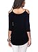 iGENJUN Women's Casual Loose Hollowed Out Shoulder Three Quarter Sleeve Shirts