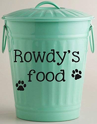 Enid545Anne Personalized Dog Food Vinyl Decal Vinyl Sticker Storage Container DecorPersonalizedDog Food Storage Decal Vinyl StickerCustom Dogs Name Decal Vinyl StickerCONTAINER NOT Included