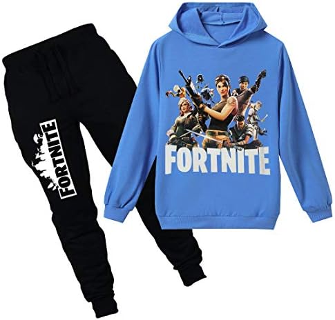 DIVAND For-tnite Hoodies,Unisex Hooded Sweatshirt 3D Printed Pullover Hoodie,Blue,140CM [Energy Class A]