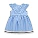 BOBORA Kids Baby Girls Sleeveless Navy Blue Bowknot Lace Sky Blue Princess Dress