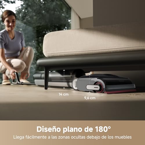 H15 Pro Aspirador en seco y Húmedo con Brazo Robótico GapFree AI DescendReach, Cobertura de Triple Borde, 21.000 Pa, Lavado de Cepillo a 100 °C, Secado a 90 °C en 5 min, Alcance Plano de 180°