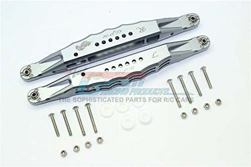 Losi 1/6 Super Baja Rey 4X4 Desert Truck Upgrade Parts Aluminum Rear Lower Trailing Arms - 1Pr Set Gray Silver