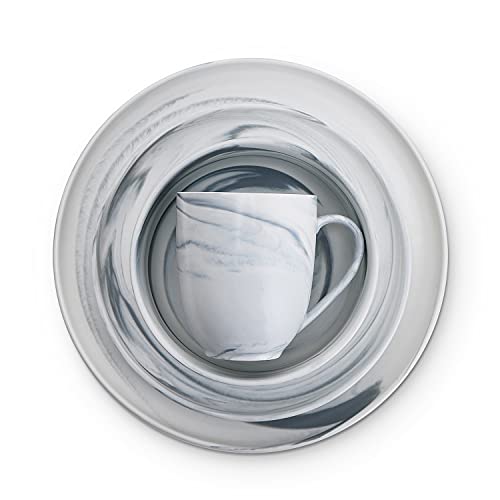 Stone Lain Marble Porcelain Dinnerware Set, 32 Piece Service for