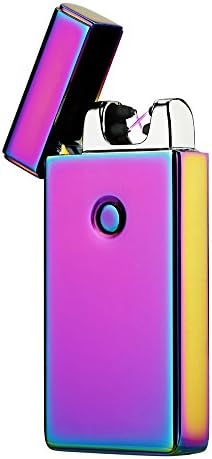 Regality USB Rechargeable Windproof Flameless Electric Plasma Arc Lighter Set, USB Charging Cable, Elegant Gift Box (Upgrade Iridescence)