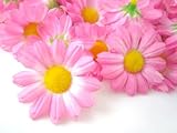 (24) Silk Pink Gerbera Daisy Flower Heads , Gerber Daisies - 1.75