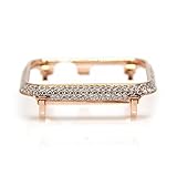 UKCOCO Compatible Apple Watch 38mm Diamond Case, Aluminum iWatch Bezel Metal Cover Crystal Rhinestone Protective Protector Cover for iWatch Series 1/2/3 Sport and Edition (38mm Rose Gold)