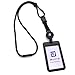 JINEASY ID Breakaway Lanyard ID Badge Holder Heavy Duty Retractable Badge Reel with Hard Plastic ID Card Holder, Black