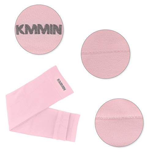 KMMIN Arm Sleeves, UV Protection Sleeves for Driving Cycling Golf Basketball Warmer Cooling Arm Sleeves UPF 50 Sunblock Protective Gloves for Men Women Adults Covering Tattoos(Black+Pink)