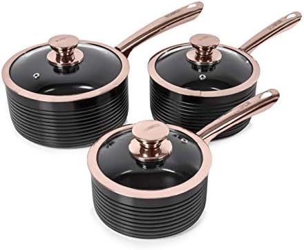 Tower T800001RB Saucepan Set, Linear 