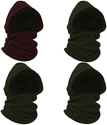 Energym Heavyweight Adjustable Fleece Balaclava, 3 Army Green/1 Burgandy