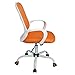 GreenForest Office Chair Mesh Mid-Back Swivel Task Chair with Special Design Back,White-Orange