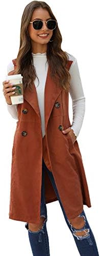 SheIn Women's Double Breasted Long Vest Jacket Casual Sleeveless Pocket Outerwear Longline 1 SheIn Women's Double Breasted Long Vest Jacket Casual Sleeveless Pocket Outerwear Longline
