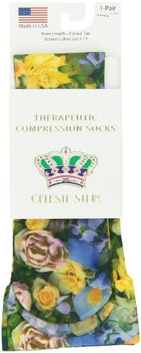 Celeste Stein Therapeutic Compression Socks, Multi Lil Floral, 15-20 mmhg, 1 Pair