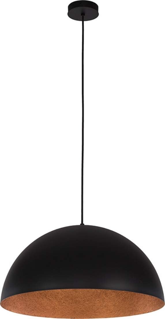 elbmoebel Industrial ceiling light fixture pendant light in grey gold black white copper living room bedroom kitchen lighting 35cm or 50cm (Black-Copper, 35cm)