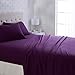 Amazon Basics Lightweight Super Soft, Comfortable Easy Care Microfiber 4 Piece Bed Sheet Set with 14-Inch Deep Pockets, Queen, Plum, Solid