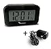 Travelwey Night-Time Digital Alarm Clock for Bedrooms, Visible at Night, Snooze, Temperature, Date, Two USB Charging Ports, Black