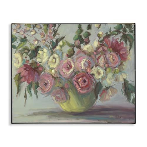 Stupell Industries Peonies In Green Vase Canvas Wall Art design by Vanessa Pich…