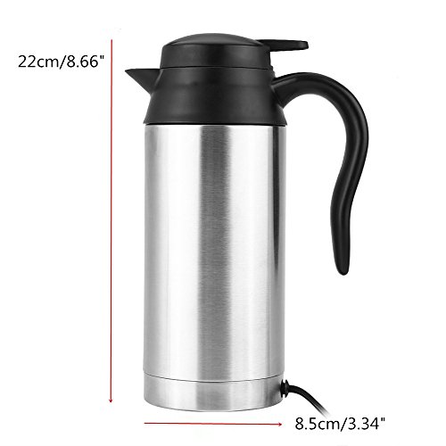 12V 750ml Stainless Steel Car Electric Heating Mug Drinking Cup Travel Kettle for Water Tea Coffee Milk - Thumbnail 5
