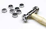 TEXTURING HAMMER WITH SET-9 PATTERNS INTERCHANGEABLE DESIGNS FACES METAL TEXTURE (E 13)