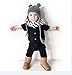 Gaono Infant Boys Black/Grey Button Up Romper Short Sleeve Basic Romper Coveralls(Black, 0-6Months)