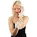 Victorian Sexy Fishnet Stretchy Sheer Lace Ruffle Cuff Wrist Dressy Gloves White