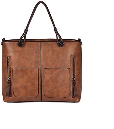 Women PU Leather Handbag Classic Shoulder Casual Vintage Fashion Broen Crossbody Top-handle Stachel Lady Messenger Luxurious Tote Bag Brown