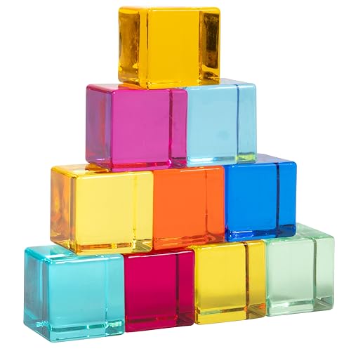 TickiT 73550 Gemma Rainbow Building Blocks-Acrilico Gemme Cubes-Stacking Toy