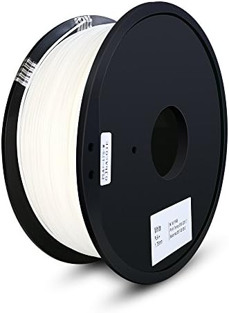 3D Filament PLA 1KG Spool 1.75mm, Filament for 3D Printing, PLA 3D Printer Filament, Dimensional Accuracy +/- 0.05 mm (White)
