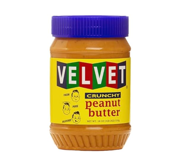 VELVET PEANUT BUTTER, CRUNCHY – DETROIT’S CLASSIC SINCE 1937, SMOOTH & NOSTALGIC SPREAD WITH “FRESH, PURE, DELICIOUS” LABEL, MADE IN THE USA, GLUTEN-FREE, PERFECT FOR SANDWICHES, BAKING & SNACKING (18 OUNCE JAR)