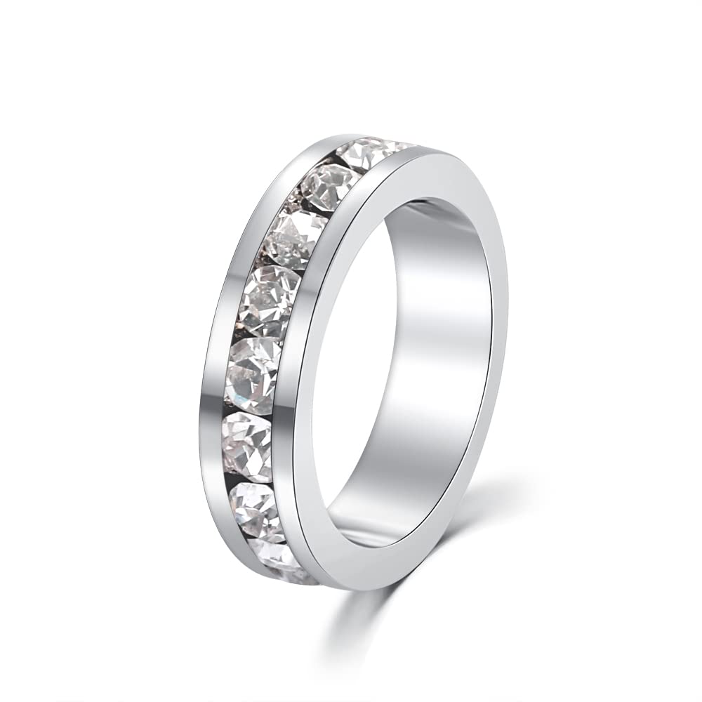 Bosvision Birthstone Pendant Charm for Necklace – Full Eternity, Stackable Crystal Birthstone – Silver or Gold Plated by Muses Art Design