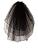 vimans 2020 Women's Fashion Short Bridal Wedding Veils with Comb Black