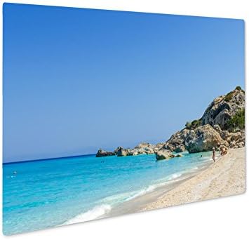 Ashley Giclee Megali Petra Beach Lefkada Island Levkas Lefkas Ionian Sea, Wall Art Photo Print On Metal Panel, Color, 16x20, Floating Frame, AG5612773