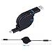 Retractable USB C Cable, Ououdee 3 Pack High Speed 3FT USB Male A to Type C Charger Cable for Samsung Galaxy S8, S8 Plus, MacBook, LG G6 G5 V20, Nexus 6P, Google Pixel XL, HTC 10, One Plus 2 and more