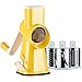 Cambom Manual Rotary Cheese Grater - Round Mandoline Slicer Cheese Shredder Vegetable Slicer, Tumbling Box Shredder with Strong Suction Base With FDA Certification