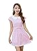 TULIPTREND Women's Fresh Doll Collar Short Sleeve Dress Pink US Small/Asian Medium