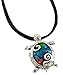 DianaL Boutique Sea Turtle Pendant Necklace Enameled Hand Painted on 18