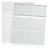 100 Blank Check Stock- Designed for Secure Computer Printed Checks with Quickbooks, Versacheck, and More - Blue Linen Pattern (100 Sheets)