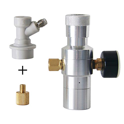 Beer Keg Charger CO2 Dispenser - Includes Keg Regulator 0-30 PSI, 3/8" Thread Adapter, Gas Ball Lock Quick Disconnect for Homebrewing