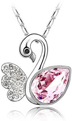 Fashion Necklace White Gold Plated Swarovski Austrian Crystal Swan Pendent