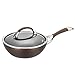 Circulon Symmetry Hard Anodized Nonstick Stir Fry Wok Pan with Lid, 9.5 Inch, Chocolate