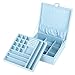 NEX Jewelry Box Organizer, 2 Layers Lint Jewelry Display Storage Case with Lock for Girls and Women(Blue)