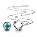 EUDORA Harmony Bola Angel Wing Heart Cage Musical Chime 18mm Pendant Necklace,30'' Seagreen