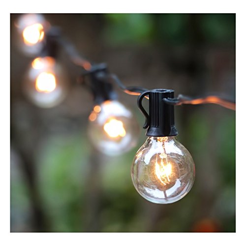 50Ft G40 Globe String Lights with 50 Clear Bulbs for Indoor/Outdoor Commercial Decor, Outdoor St ...