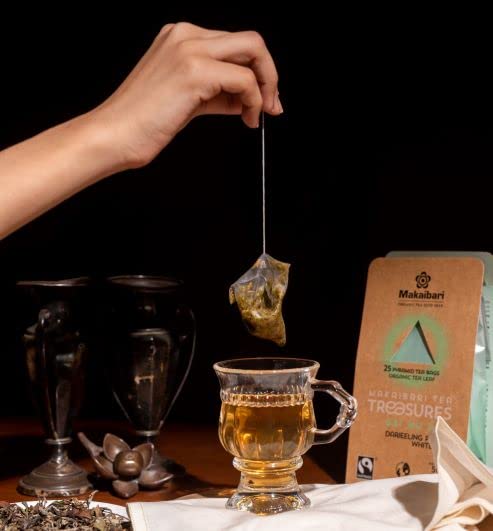 MAKAIBARI BAI MU DAN WHITE PEONY TEA 25 TEA BAGS (50G) PACK | PURE USDA ORGANIC DARJEELING WHITE TEA FROM HIMALAYAS, DELIGHTFULLY RICH FLAVOR & AROMA, LOWER CAFFEINE ALTERNATIVE TO COFFEE| 25 CUPS