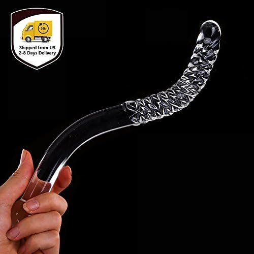 Crystal Glass Toys for Female Male Massage Stick Personal Magic Wand Massager for Women Men with Vivid Spirals and Ultra Acuminous and Smooth Surface, Perfect Gift for Valentines Day (Shipped From US)
