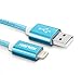 Kenex® 2 Pack 6.6ft [Blue] USB 2.0 Nylon Braided Lightning Cable USB Charging Cable Cord for iPhone 6S/6S Plus/6 Plus/6/5/5C/5S/SE, iPad Air, Mini 4, iPod 5 and iPod 7